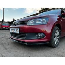 Vonard customs Сплиттер под передий бампер VW Polo 5 седан - Черный глянец, VWPO-5-FS1G
