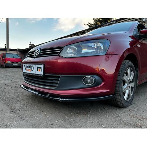 Vonard customs Сплиттер под передий бампер VW Polo 5 седан - Черный глянец, VWPO-5-FS1G