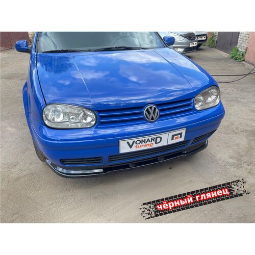 Vonard customs Сплиттер под передний бампер VW Golf 4 - Черный глянец, VWG4-FS1G
