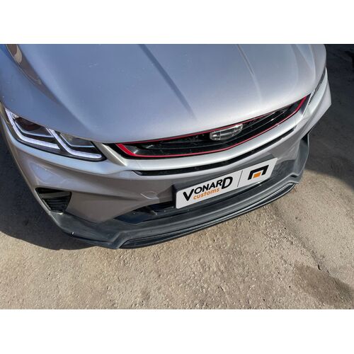 Vonard Сплиттер короткий переднего бампера Geely Coolray Flagship (текстурный) - Текстурный черный