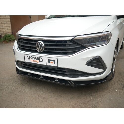 Vonard customs Сплиттер переднего бампера VW Polo 6 - Черный глянец, VWPO6-FS1G