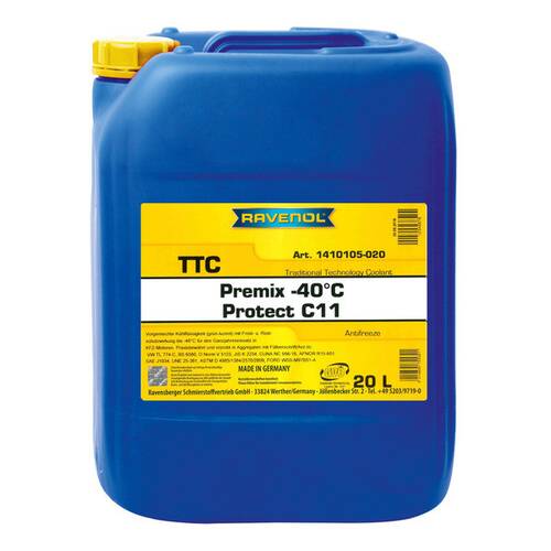 Антифриз готовый к прим. жёлтый RAVENOL TTC Traditional Technology Coolant Premix Protect C11 (20л)