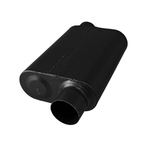Super 44 Series Muffler, 3.00 IN (O) / OUT (O) Opposite Side Offsets: ea, 409S Stainless Steel
