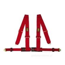 OMP DA507061 Ремень безопасности 4-х точечный 2""+2"", крючки, красный
