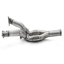 AKRAPOVIC даунпайпы+линк пайпы для Nissan GTR R35 (сталь) 2008+ (под сток турбы)