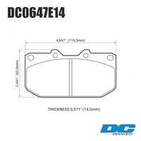 DC Brakes Street STRS+ передние тормозные колодки для Subaru Impreza WRX/Nissan Silvia/Skyline/300zx/Mitsubishi GTO/3000GT (Sumitomo)