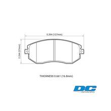 DC Brakes RT.2 передние тормозные колодки для Subaru BRZ/Impreza/Forester/GT86 (2011+) (под 277/294мм диск)