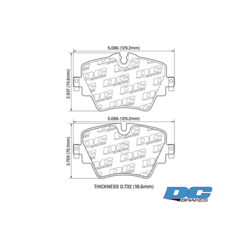 DC Brakes Street STRS+ передние тормозные колодки BMW X1/X2/X3/520d/Mini Clubman/Countryman S (F48/F39/G01/G30/F54/F60) (под 307/330мм диск)