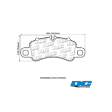 DC Brakes Street RT2 передние тормозные колодки для Porsche 718 Cayman/Boxster/S/GTS 2.5/4.0L /911 (991.2) Carrera 4/GTS/911 (992) Carrera/4