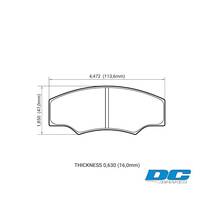 DC Brakes Street STRS+ тормозные колодки для ALCON H type/AP Racing/PROMA 4 порш (16mm)