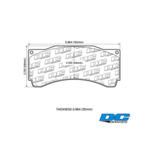 DC Brakes R24 тормозные колодки (без ушка) для StopTech/AP Racing/HPB тип 3/PROMA 6pot (толщина 25мм)