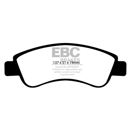 EBC Ultimax передние тормозные колодки для Peugeot 206/207/208/307/308/2008/Citroen Xsara/C2/C4/DS3/Opel Corsa (F) (под 266мм диск)