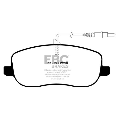 EBC Ultimax передние тормозные колодки DP1466 EBC Ultimax передние тормозные колодки DP1466