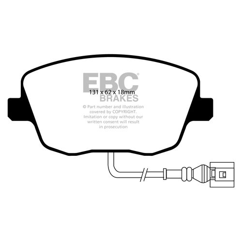 EBC Ultimax передние тормозные колодки для VW Polo (9N)/Skoda Fabia RS (6Y/5J)/Roomster/Seat Ibiza (6J/6L)/Cordoba (под 288мм диск)