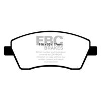 EBC Yellowstuff передние тормозные колодки для Renault Clio (mk3/mk4)/Logan/Duster/Lada Largus/Vesta/Nissan Micra (k12/k14)/Note