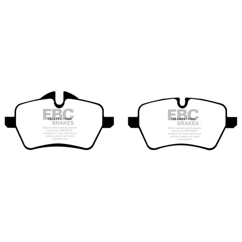 EBC Ultimax передние тормозные колодки Mini Cooper S/Clubman/Coupe R55/R56/R57/R58/R59/R60 (под 294/307мм диск)