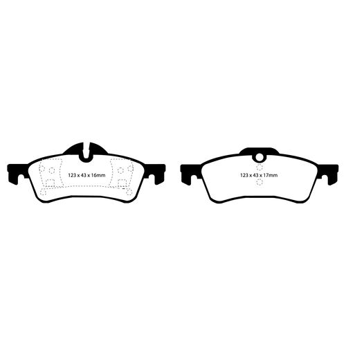 EBC Redstuff задние тормозные колодки Mini Cooper S (R50/R53)/Turbo Works GP (R56) (под 259мм диск)