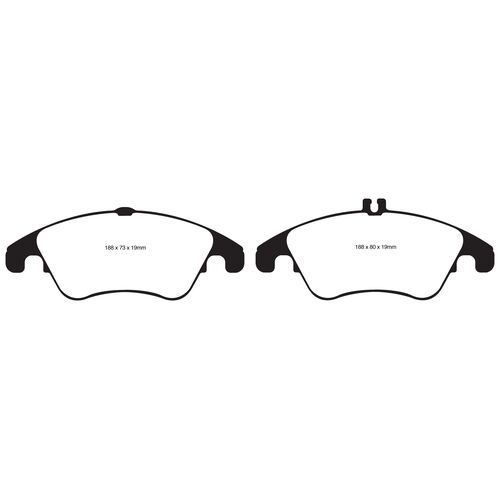 EBC Redstuff передние тормозные колодки для Mercedes C300-350/CLS350-400/SLC/SLK250-350 (w204/c218/w212/c207/r173/r172