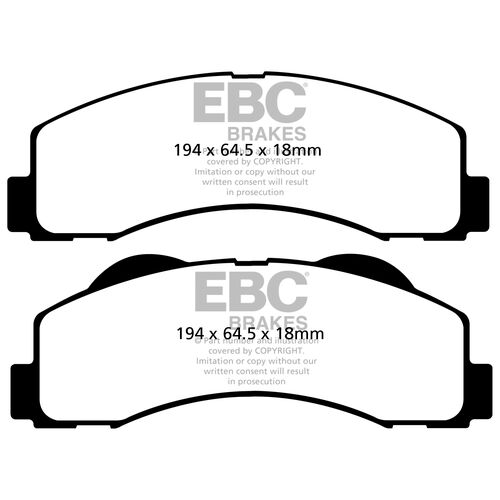 EBC Yellowstuff передние тормозные колодки для Ford F150 (10-14)/Expedition/Lincoln Navigator (10+) EBC Yellowstuff передние тормозные колодки для Ford F150 (10-14)/Expedition/Lincoln Navigator (10+)