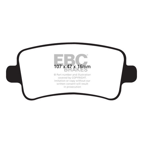 EBC Ultimax задние тормозные колодки для Opel Insignia/Saab 9-5/Chevrolet Malibu (под 315мм диск)