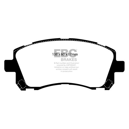 EBC Ultimax передние тормозные колодки для Subaru Forester (SF)/Legacy/Outback (BE/BH/BD) (под 277/294мм диск) EBC Ultimax передние тормозные колодки для Subaru Forester (SF)/Legacy/Outback (BE/BH/BD) (под 277/294мм диск)