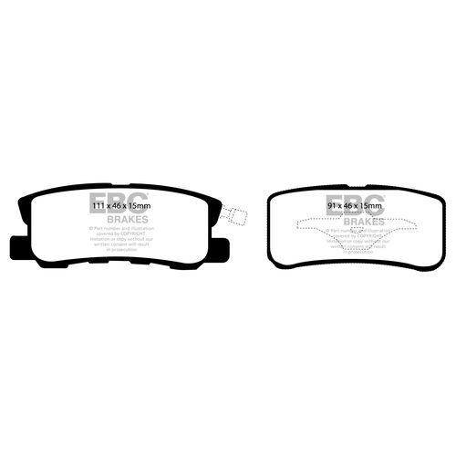 EBC Ultimax задние тормозные колодки для Mitsubishi ASX/Pajero (99-06)/Outlander (07-12)/Jeep Compass (MK) (под 300/302мм диск)