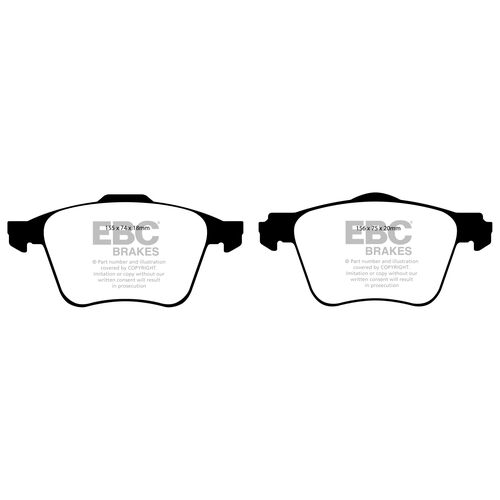 EBC Ultimax Передние тормозные колодки для Volvo S60/S80/V60/V70/XC70 (2007-2016) (под 316/336мм тормозной диск)