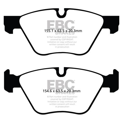 EBC Yellowstuff передние тормозные колодки для BMW 520/528 (F10/F11) (под 330мм диск) EBC Yellowstuff передние тормозные колодки для BMW 520/528 (F10/F11) (под 330мм диск)