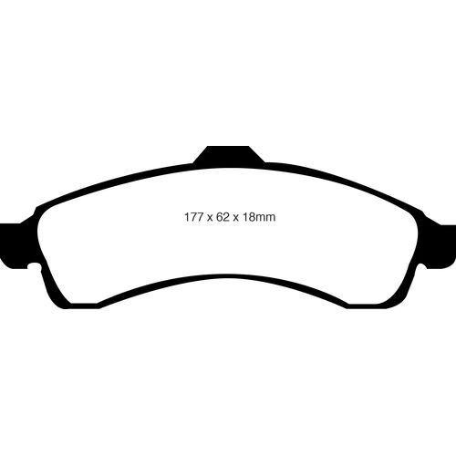 EBC Greenstuff передние тормозные колодки для Chevrolet Trailblazer /Saab 9-7x 4.2/5.3L (01-05)