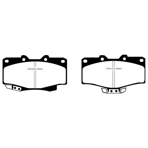 EBC Greenstuff передние тормозные колодки для Toyota Land Cruiser/4 Runner (90-02)/Hilux Surf (95-04)