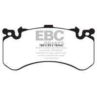 EBC Yellowstuff Передние тормозные колодки для Audi RS7/S6/S7/S8 (2010+)/Bentley Bentayga 3.0L (под 390-400мм диск)