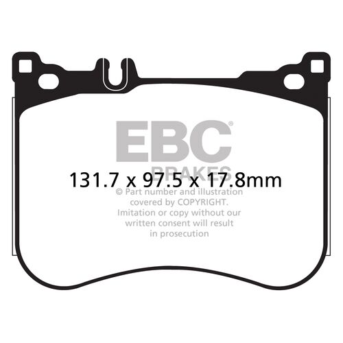 EBC Yellowstuff передние тормозные колодки для Mercedes CLS53/E53/S350-560/SL400-500 (c257/w213/w222/c217/r231)