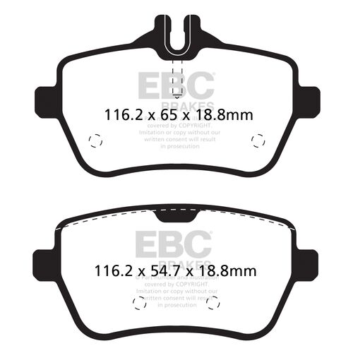 EBC Redstuff задние тормозные колодки Mercedes S350-450/SL350-500 (w222/r231)