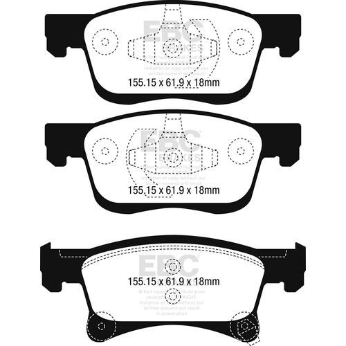 EBC Greenstuff передние тормозные колодки для Opel Corsa (E) 1.0-1.4L EBC Greenstuff передние тормозные колодки для Opel Corsa (E) 1.0-1.4L