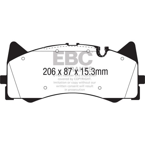 EBC Yellowstuff передние тормозные колодки для Mercedes AMG GT/GT43/GT53 4-door/C63 AMG (w205) (Silver calipers)