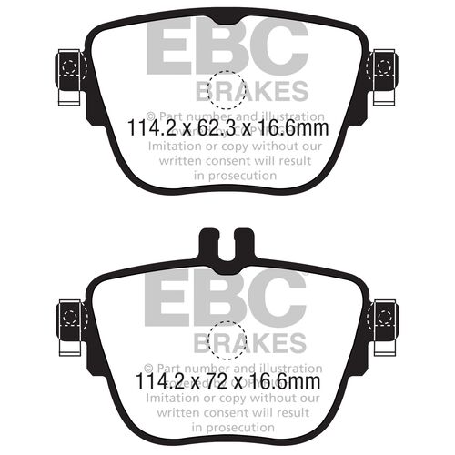 EBC Yellowstuff задние тормозные колодки для Mercedes E300/E350/CLS (w213/c257/c238)