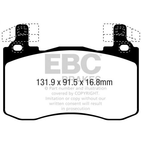 EBC yellowstuff передние тормозные колодки для Kia Stinger 3.3L/Genesis G70 (под 350мм диск)
