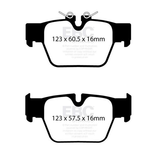 EBC Yellowstuff задние тормозные колодки для BMW M135/218-M235/X2 m35i/Mini Clubman JCW GP/Countryman JCW (F40/F44/F39/F54/F60) EBC Yellowstuff задние тормозные колодки для BMW M135/218-M235/X2 m35i/Mini Clubman JCW GP/Countryman JCW (F40/F44/F39/F54/F60)