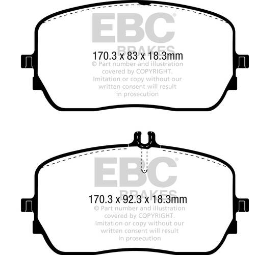 EBC Yellowstuff Передние тормозные колодки для Mercedes GLS/GLE53/300d-400d/450/580/ (w167/c167/x167) (под 354/375мм диск)