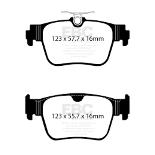 EBC Yellowstuff задние тормозные колодки для VW Golf 8R/GTi/S3/RS3 (8Y)/Octavia RS (a8)/Tiguan (mk3) (под 300/310мм диск)