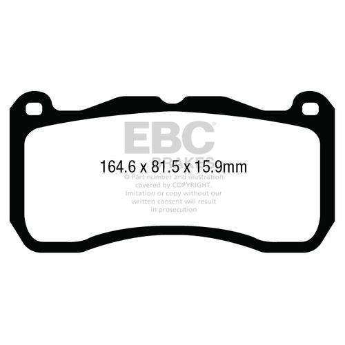 EBC Yellowstuff передние тормозные колодки для Ford Mustang 5th 5.8L Shelby GT500 (под 380мм диск) EBC Yellowstuff передние тормозные колодки для Ford Mustang 5th 5.8L Shelby GT500 (под 380мм диск)