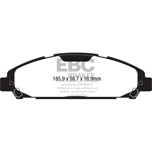 EBC Redstuff передние тормозные колодки Ford Mustang 6 3.7L EBC Redstuff передние тормозные колодки Ford Mustang 6 3.7L