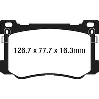 EBC Redstuff передние тормозные колодки для Hyundai Equus/Genesis/Kia Quoris 2.0t/3.0/3.8/4.6L (под 330/345мм диск)