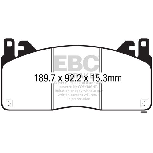 EBC Yellowstuff передние тормозные колодки для Ford Mustang GT350 (Shelby) EBC Yellowstuff передние тормозные колодки для Ford Mustang GT350 (Shelby)
