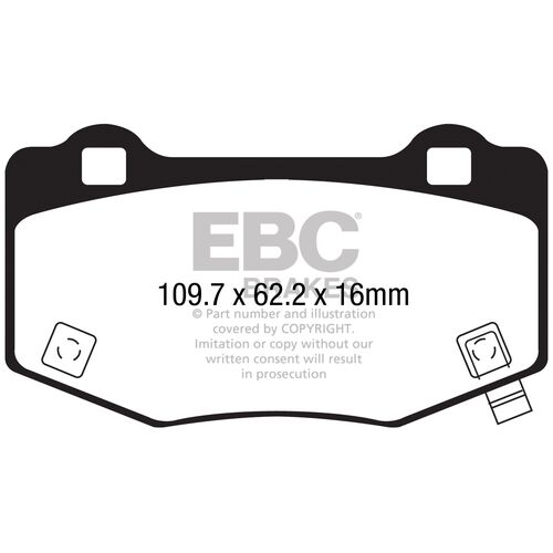 EBC Yellowstuff задние тормозные колодки для Ford Mustang 6 GT350 (Shelby)