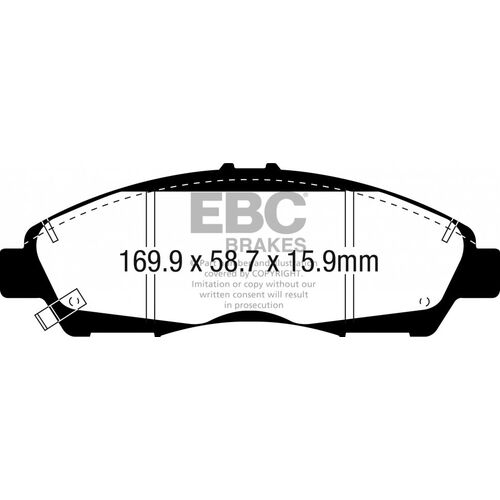 EBC Yellowstuff Передние тормозные колодки для Cadillac XT5 3.6L (16-20) (под 345мм диск) EBC Yellowstuff Передние тормозные колодки для Cadillac XT5 3.6L (16-20) (под 345мм диск)