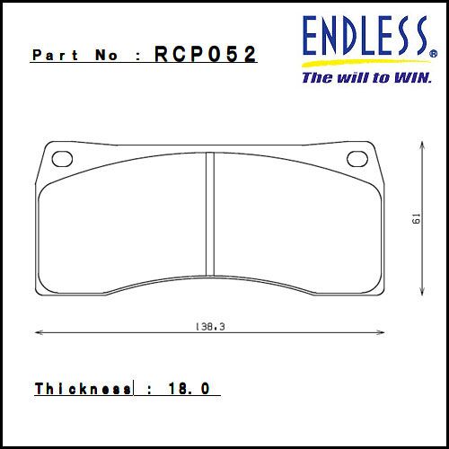 ENDLESS КОЛОДКИ ТОРМОЗНЫЕ СУППОРТОВ ENDLESS 6POT/RACINGBIG4 138.3X61MM (компл) ENDLESS КОЛОДКИ ТОРМОЗНЫЕ СУППОРТОВ ENDLESS 6POT/RACINGBIG4 138.3X61MM (компл)