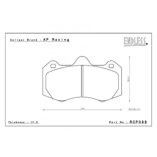 ENDLESS RCP098MX72 Тормозные колодки ENDLESS RCP098MX72 Тормозные колодки