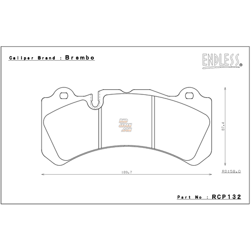 ENDLESS RCP132MA45B Тормозные колодки для Brembo 6pot ENDLESS RCP132MA45B Тормозные колодки для Brembo 6pot