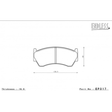 ENDLESS EP317CCRg Тормозные колодки перед для Mitsubishi EVO V-IX/ OUTLANDER / MONTERO SP / GALLANT 3000